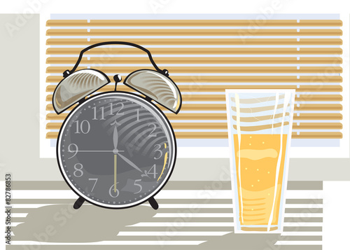Early morning sun in the window. Vector