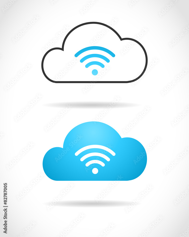 Cloud computing concept with wifi sign Cloud computing concept with wifi sign