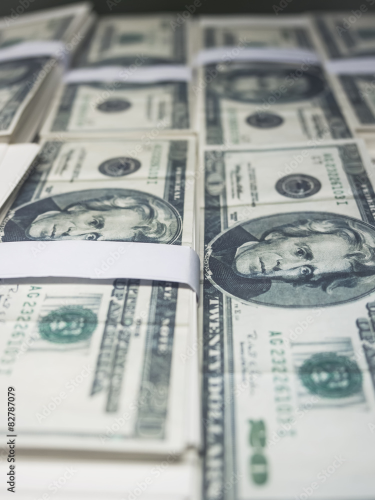 Dollar stack close up, Business Financial concept Dollar stack close up, Business Financial concept