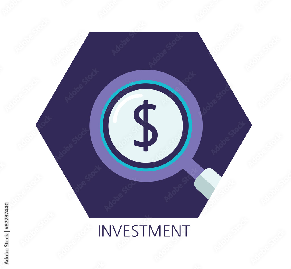 Obraz premium Investment flat icon concept 
