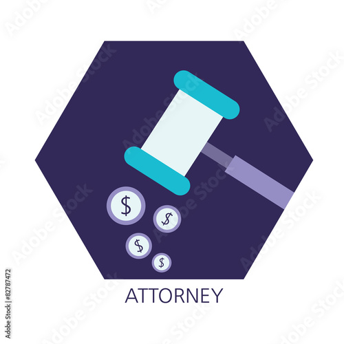 Attorney flat icon concept 