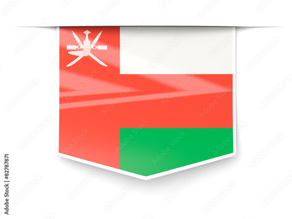 Square label with flag of oman Square label with flag of oman