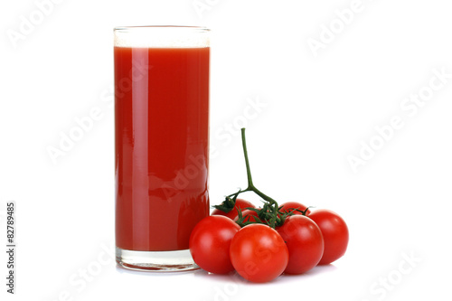 Tomato juice isolated on white background