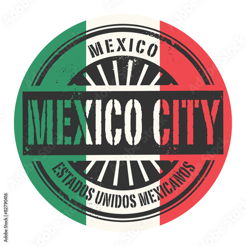 Grunge rubber stamp with the text Mexico, Mexico City