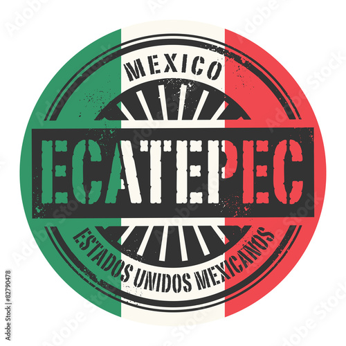 Grunge rubber stamp with the text Mexico, Ecatepec