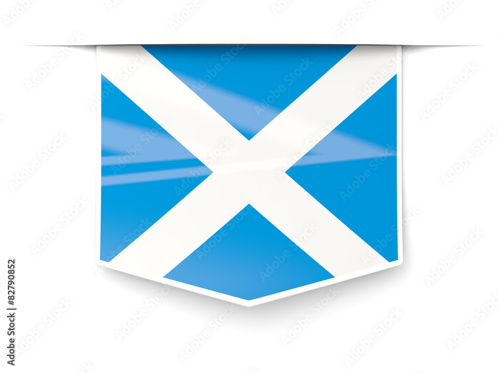 Square label with flag of scotland Square label with flag of scotland