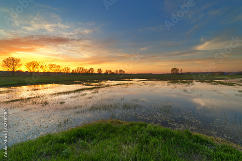 sunset on the river