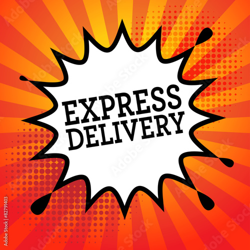 Comic explosion with text Express Delivery