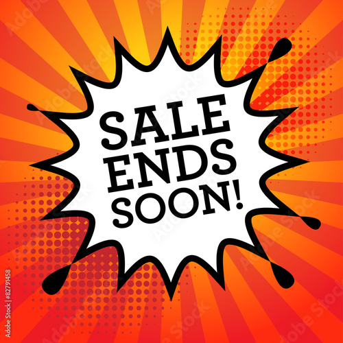 Comic explosion with text Sale Ends Soon