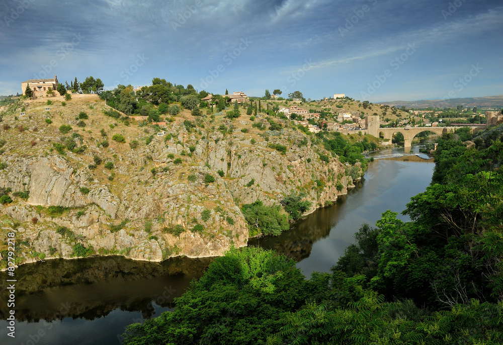 canyon of Tajo river near Toledo, Spain