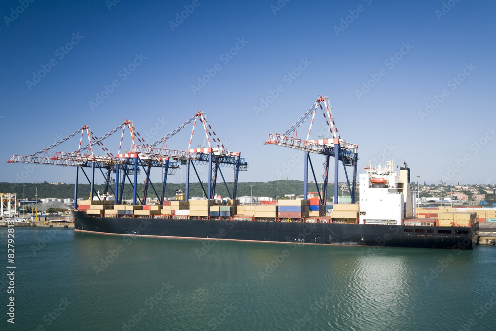 Container operation in port, Durban South Africa