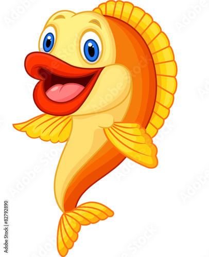Cartoon adorable goldfish