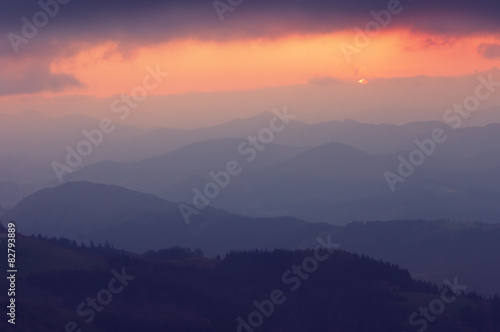 mountain silhouettes at sunset © mimadeo