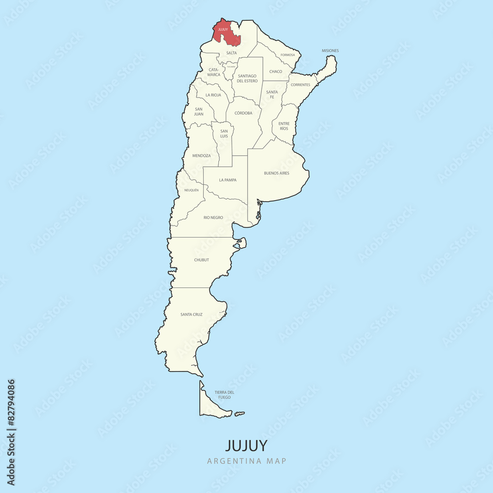 Vetor de Jujuy Argentina Map Region Province Vector Illustration