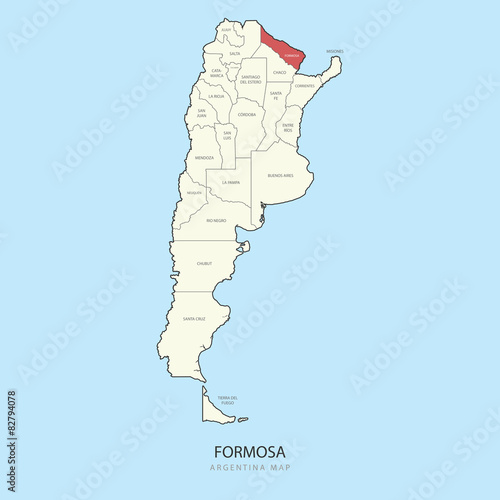 Formosa Argentina Map Region Province Vector Illustration