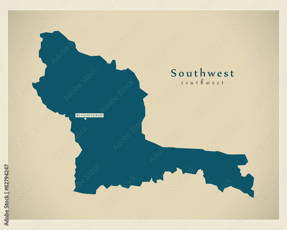 Obraz premium Modern Map - Southwest BG