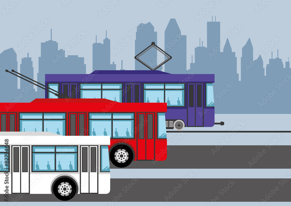 Vector illustration. Public transport.