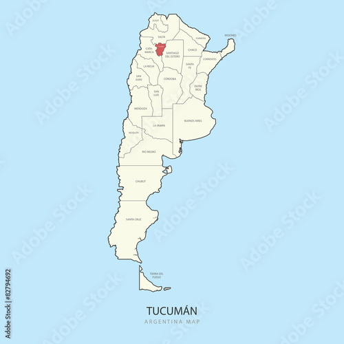 Tucuman Argentina Map Region Province Vector Illustration 