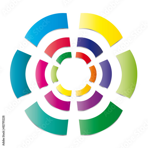 Bunte Blume, Farbspektrum als Logo für Vielfalt, Toleranz, Motivation, Erfolg, Intergation, Inklusion, Gemeinschaft und Menschlichkeit, Vektor, isoliert