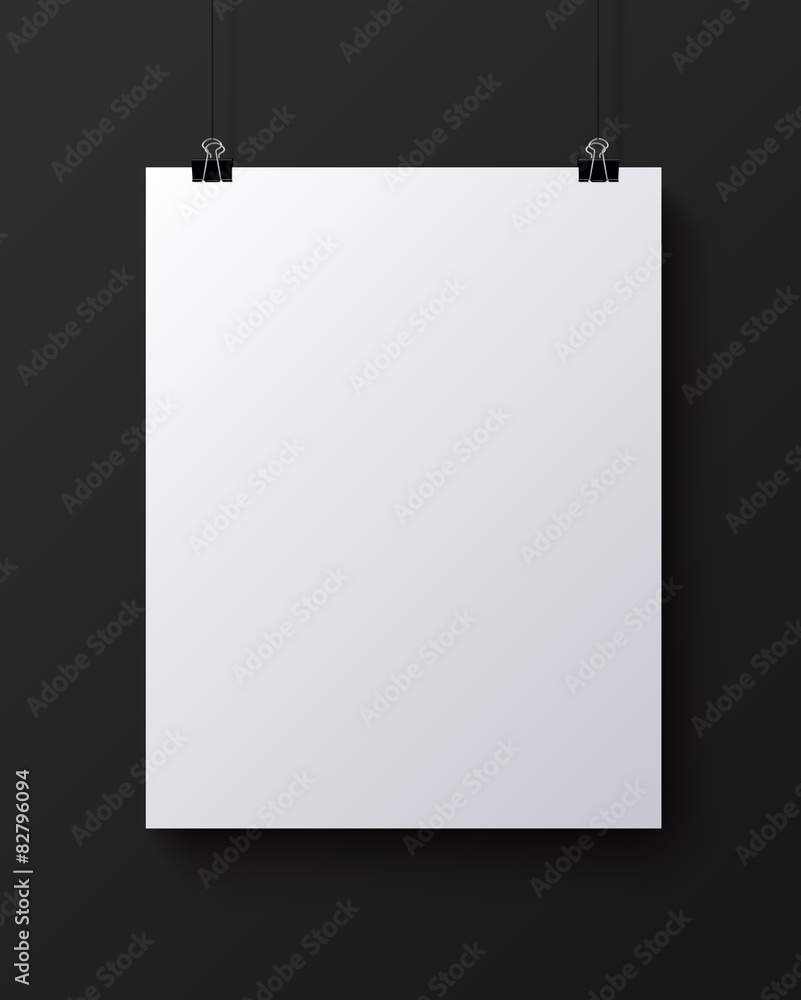 White blank vertical sheet of paper, vector mock-up White blank vertical sheet of paper, vector mock-up
