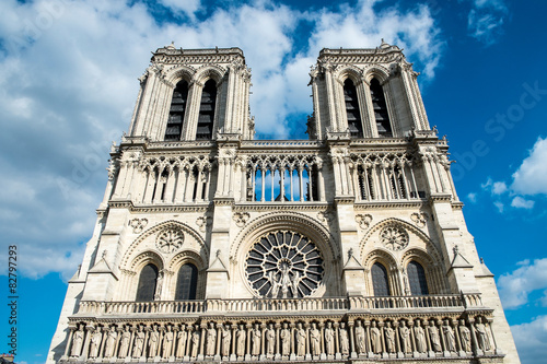 View of Notre Dame in Paris in France