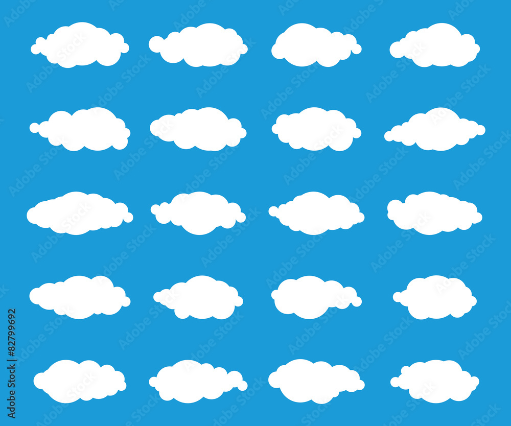 Vector illustration of clouds collection Vector illustration of clouds collection