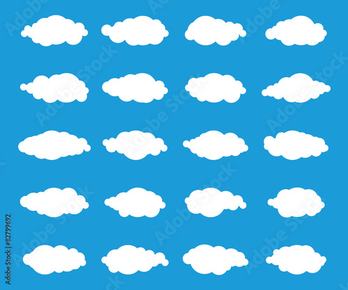 Vector illustration of clouds collection