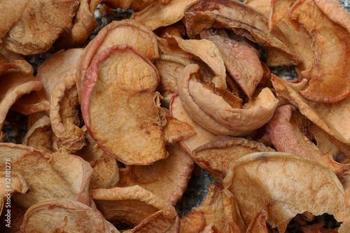 background texture of dried chopped apples