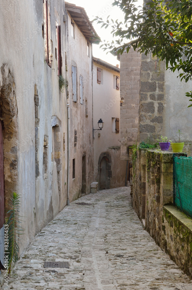 Fototapeta The ancient street in the French town Nerac