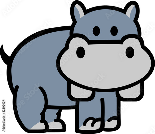 Cute cartoon hippo