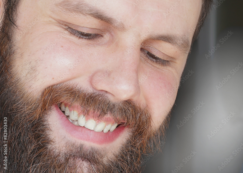 portrait of a bearded man smile leisure talking on the phone portrait of a bearded man smile leisure talking on the phone