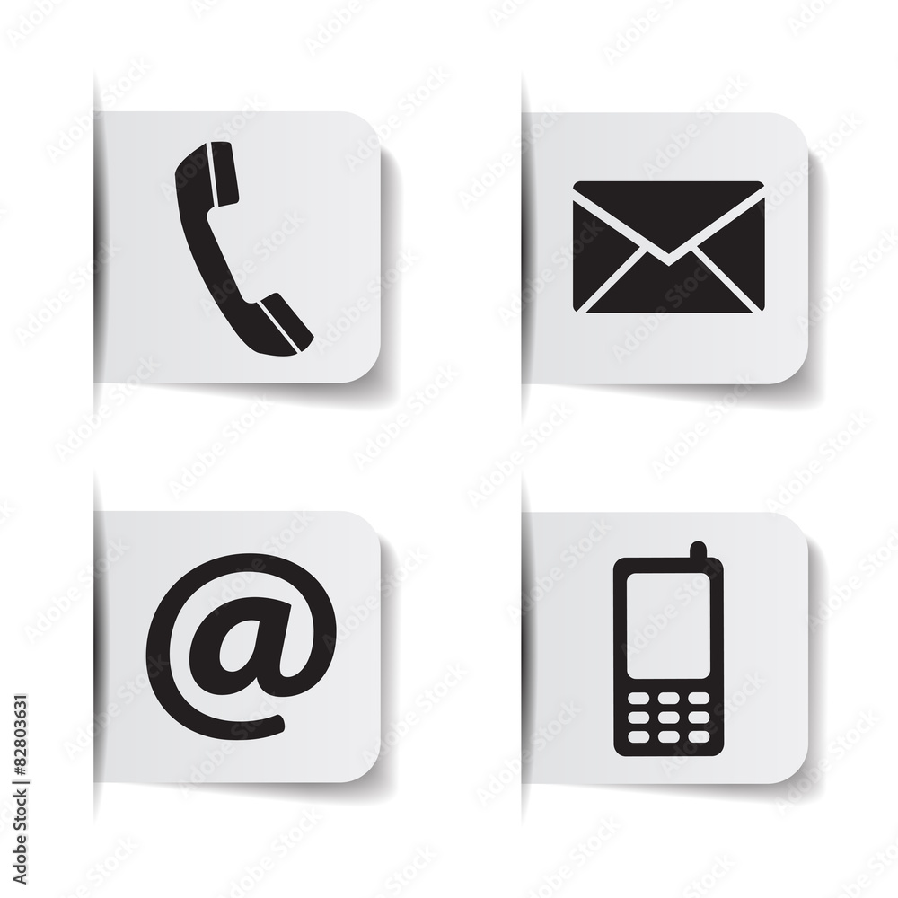 Contact Us Web Icons Paper Labels Contact Us Web Icons Paper Labels