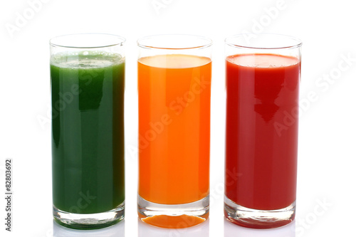 Wallpaper Mural Fresh vegetable juices isolated on white Torontodigital.ca