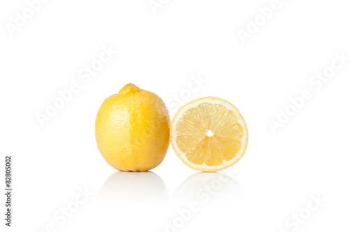 yellow lemon isolated on white background
