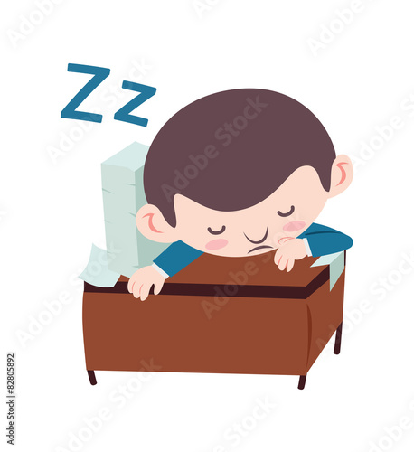 businessman sleeping on desk