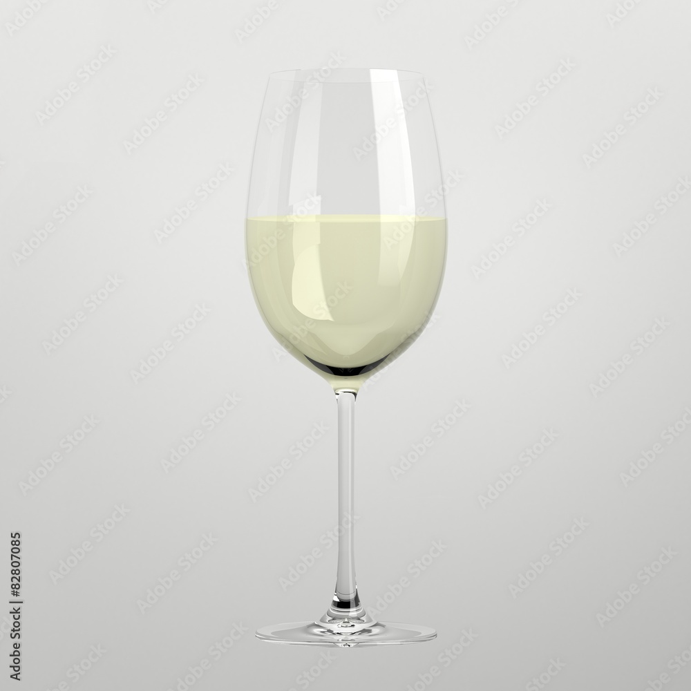 White wine glass isolated on white background White wine glass isolated on white background