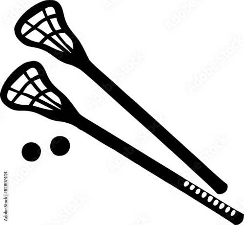 Lacrosse Sticks with balls