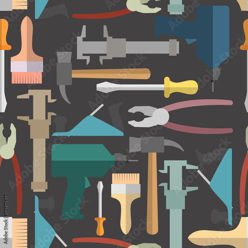 Construction tools seamless Pattern. Vector background