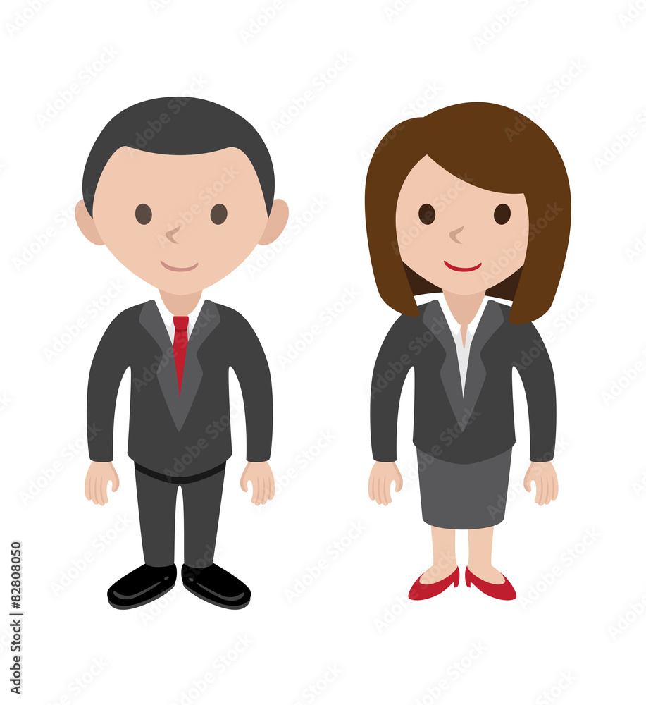 female and male office worker wearing suits female and male office worker wearing suits