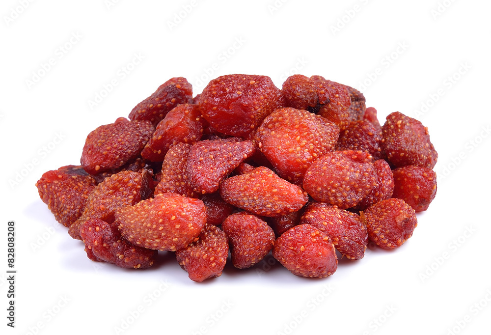 dried strawberries isolated on a white background dried strawberries isolated on a white background