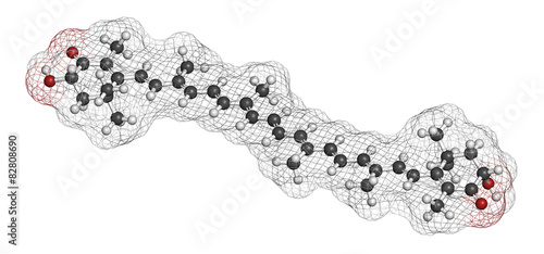 Astaxanthin pigment molecule. photo