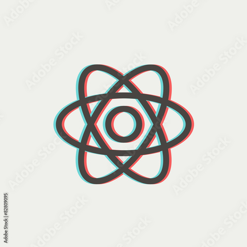 Atom thin line icon