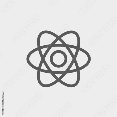 Atom thin line icon