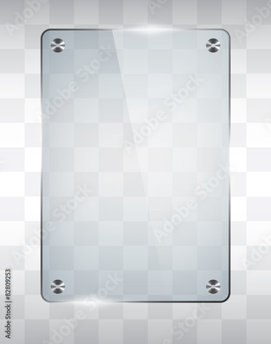 Empty glass frame transparent vector