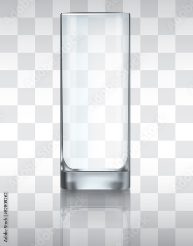 Empty drinking glass transparent vector