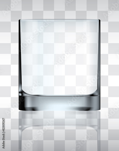 Empty drinking glass transparent vector