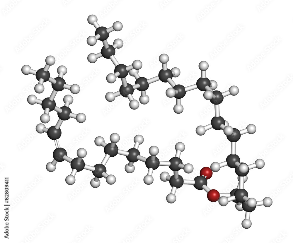 Cetyl myristoleate food supplement molecule. Cetyl myristoleate food supplement molecule.
