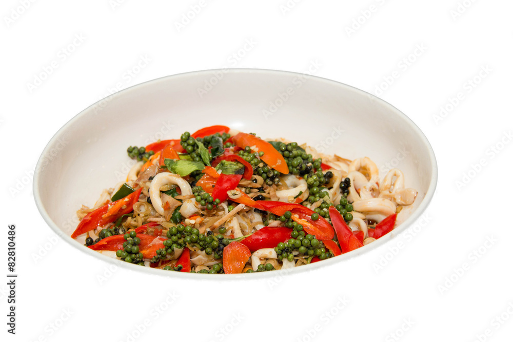 Stir basil sea squid Stir basil sea squid
