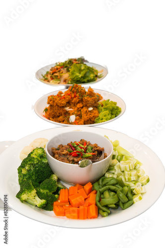 Chili paste and vegetable side dishes