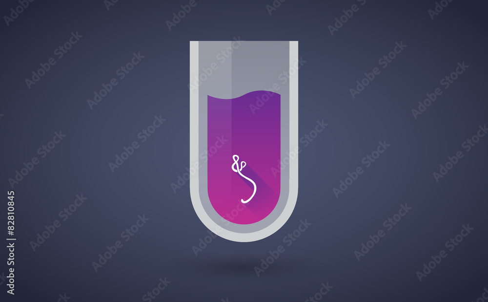 Purple chemical test tube icon with an ebola sign Purple chemical test tube icon with an ebola sign